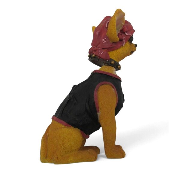 CHIHUAHUA Bobble Head FIGURINE With Bandana And Collar Resin 6" Tall - Picture 8 of 10